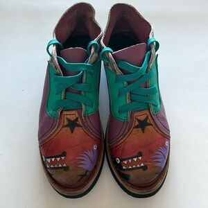 Soletech Hand Painted Leather Shoes Size 5